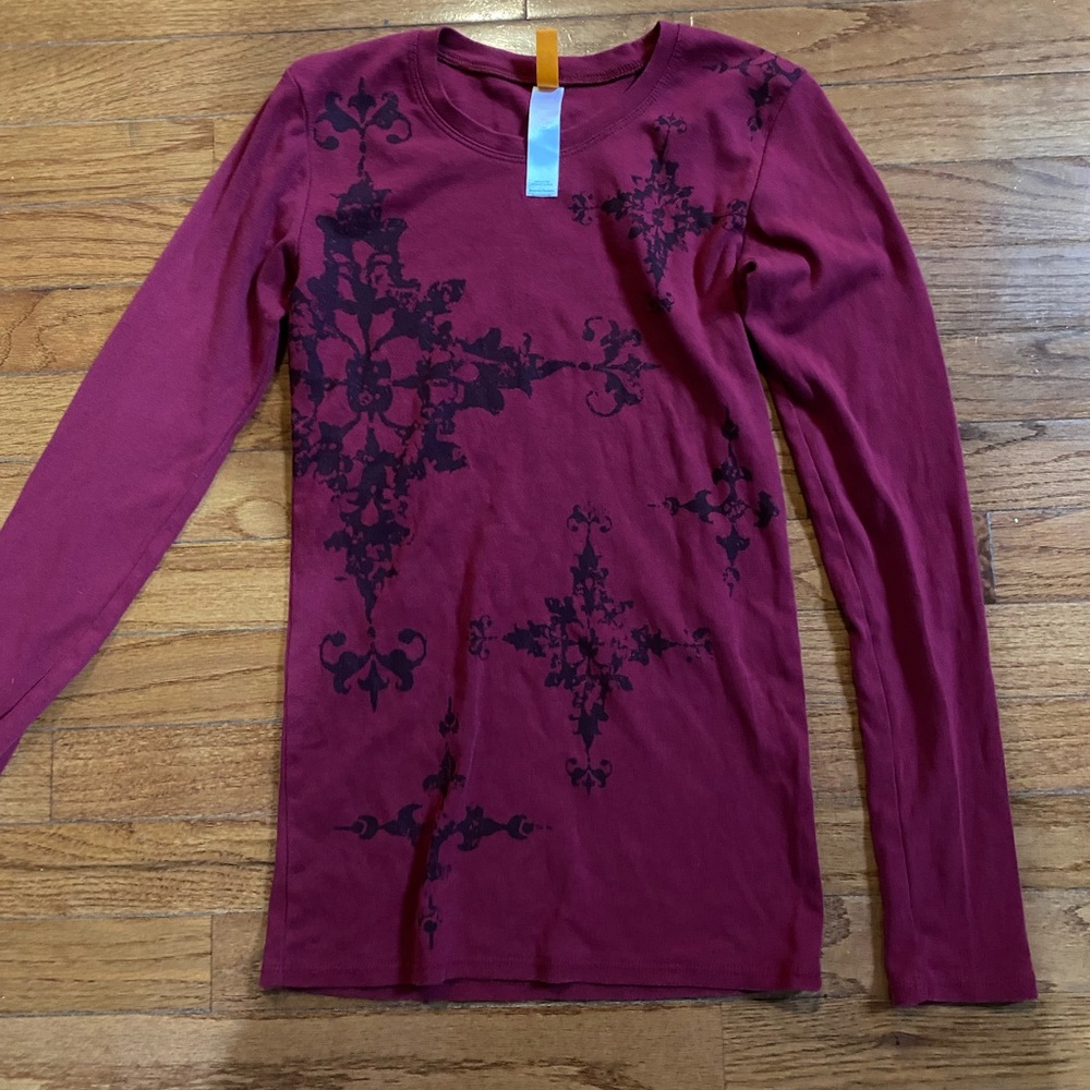Lucy Burgundy Long Sleeve Top